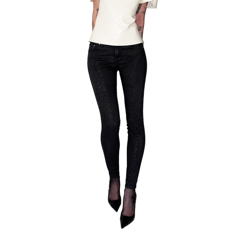 Just Cavalli Just Luxury Women's Black Skinny Sparkly Jeans Size 30 US 8